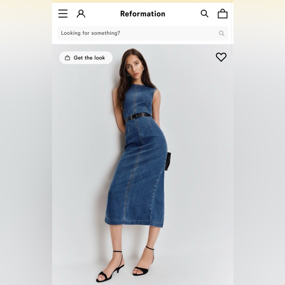 Reformation Blue Denim Midi Dress